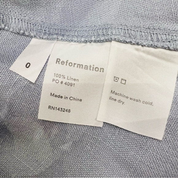 Reformation Hattie Linen dress in Mineral - Picture 4 of 8